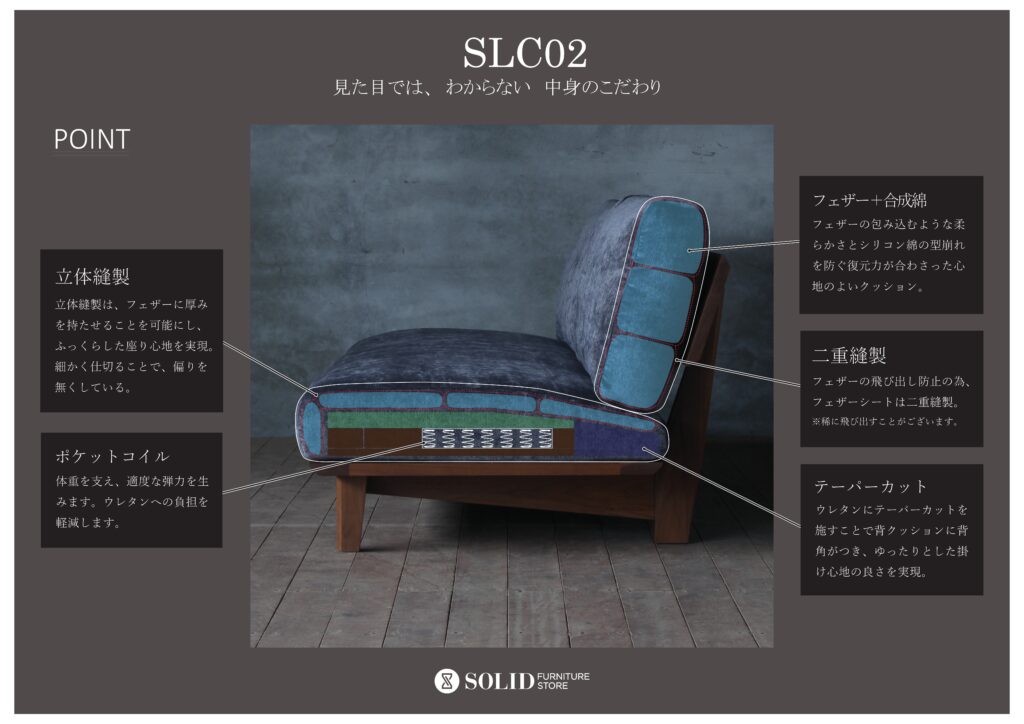 SLC02ソファのセミオーダーとは?内部構造公開! | SOLID Villa KARUIZAWA
